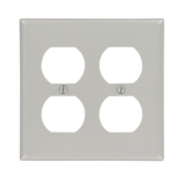 Leviton Wallplates Gy Wp 2G 2Dup Std Size 87016